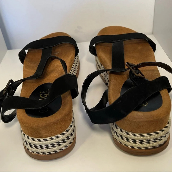 Rouge, helium,9, black and white, braided, 2.5 inch espadrille platform sandals - Picture 4 of 8